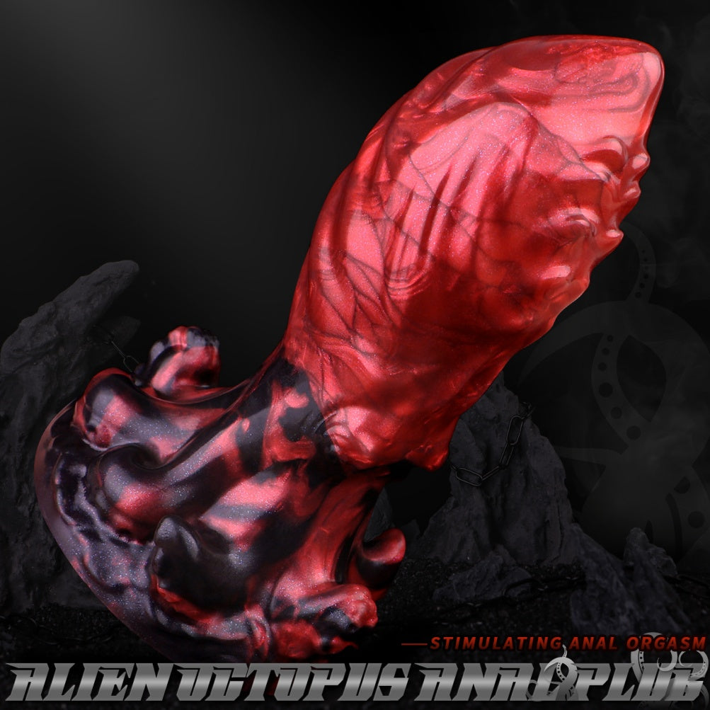 Giant Fantasy Fist Dildo - Female Anal and Vaginal Expansion Blood-Red Silicone Toy