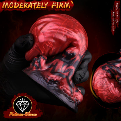 Giant Fantasy Fist Dildo - Female Anal and Vaginal Expansion Blood-Red Silicone Toy