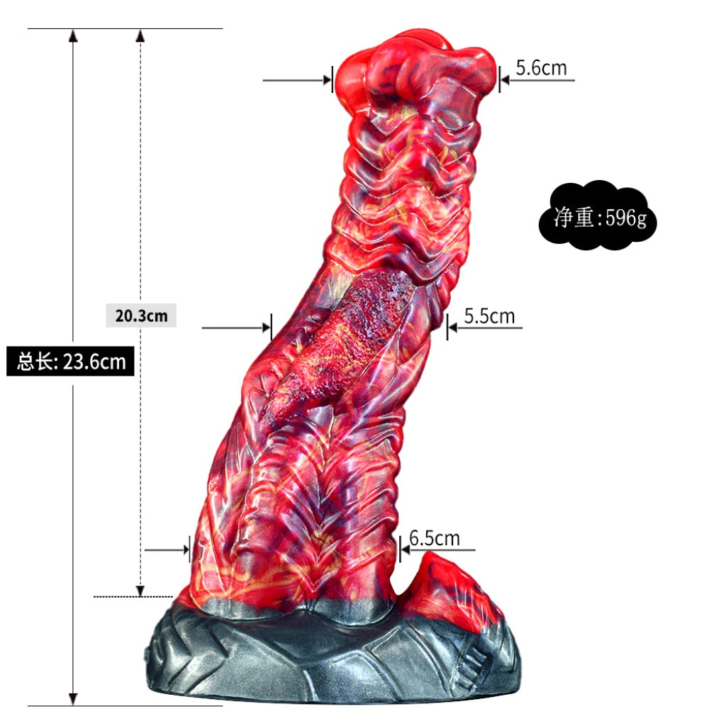 Fire Dragon Fantasy Dildo with Suction Cup – Silicone Monster Cock for Intense Sexual Fantasy & Hands-Free Pleasure