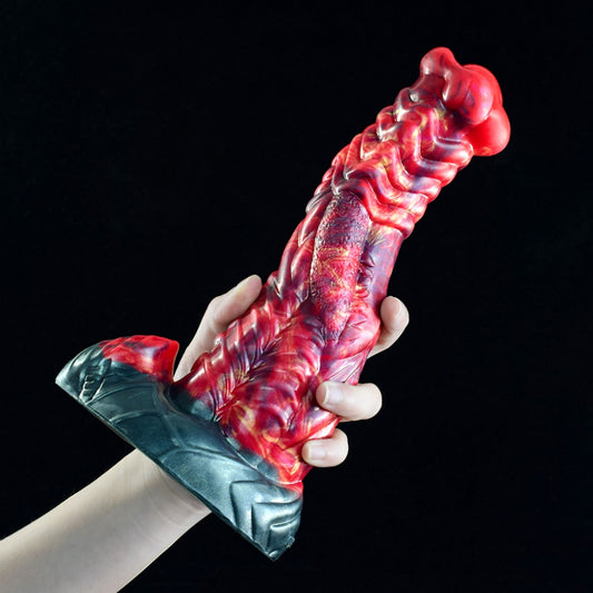 Fire Dragon Fantasy Dildo with Suction Cup – Silicone Monster Cock for Intense Sexual Fantasy & Hands-Free Pleasure