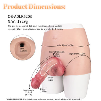 Giant Fantasy Realistic Cock Sleeve Pants – Wearable Flesh-Toned Silicone Extension and Ejaculation Control Tool for Men