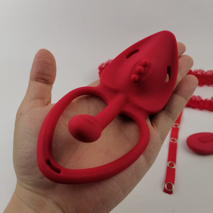 Anneau pénien vibrant avec baguette magique rose – Jouets sexuels oraux compatibles avec les godes-ceintures pour hommes et femmes