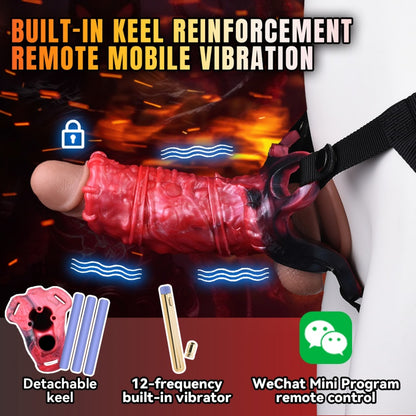 Vibrierende Penishülle speziell für Männer mit Ejakulationskontrolle – Silikon-Monster-Fantasie-Design