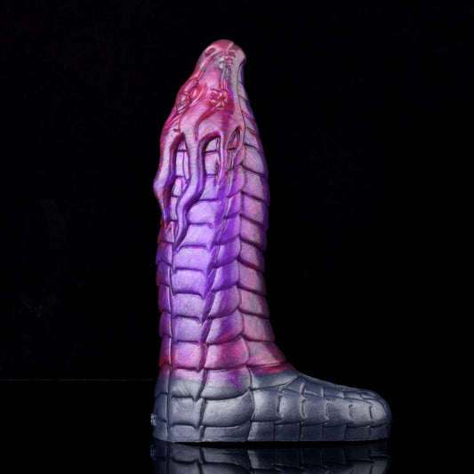 Fantasy Chinese Dragon Cock Sleeve – Enge Penis-Extender-Hülle aus violettem Silikon für Männer