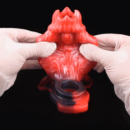 Silicone Fantasy Monster Cock Sleeve - Built-in Rigid Spine to Combat Penis Softness