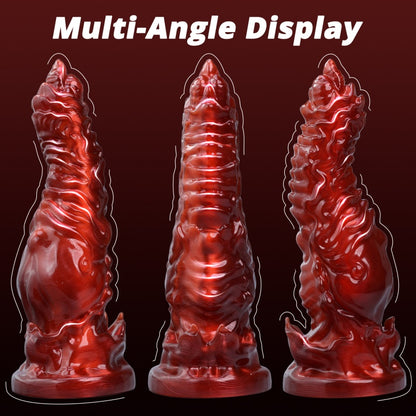 Plug anal fantaisie en silicone rouge sang Drakes Dick – Jouets sexuels vaginaux insérables à texture irrégulière