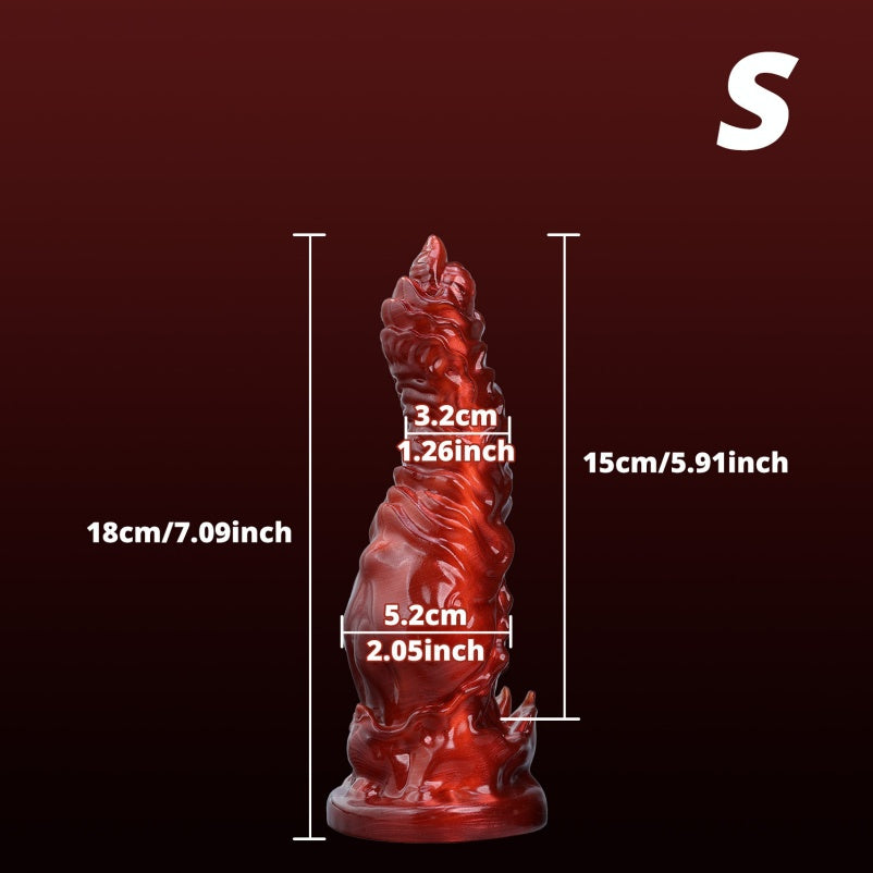 Plug anal fantaisie en silicone rouge sang Drakes Dick – Jouets sexuels vaginaux insérables à texture irrégulière