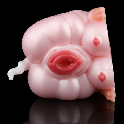 Pink Silicone Penis Massaging Fantasy Animal Pocket Pussy - Realistic Sex Doll Blowjob Toy