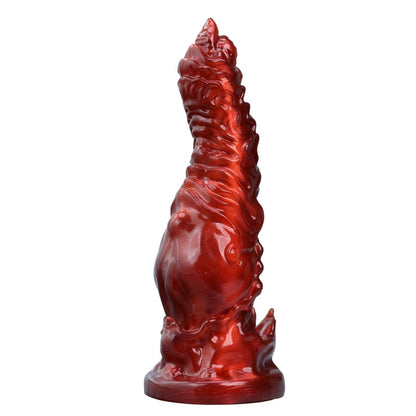 Plug anal fantaisie en silicone rouge sang Drakes Dick – Jouets sexuels vaginaux insérables à texture irrégulière
