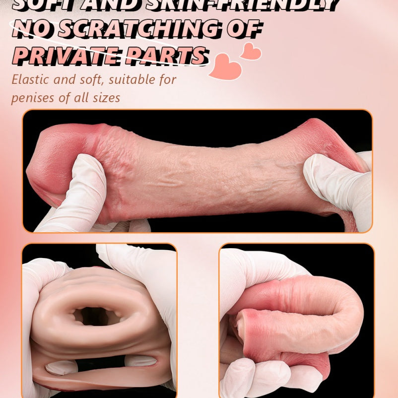 Silicone Life Size Penis Sleeve Extender - Male Cock Sheath Comfor Wear Pegging Sexual