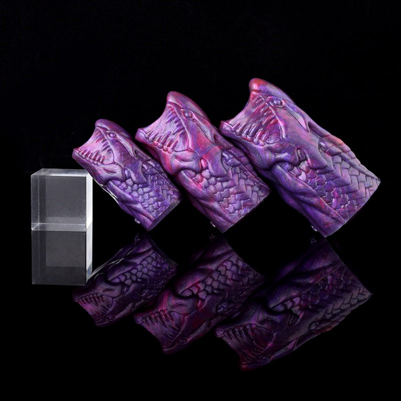 Biomorphic Dragon-Maw Purple Silicone Penis Sleeve – Precision Fit Male Sex Toys to Delay Climax