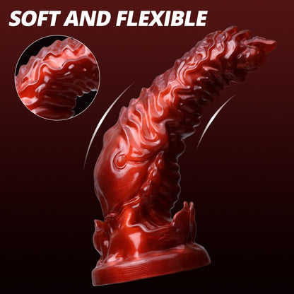 Plug anal fantaisie en silicone rouge sang Drakes Dick – Jouets sexuels vaginaux insérables à texture irrégulière
