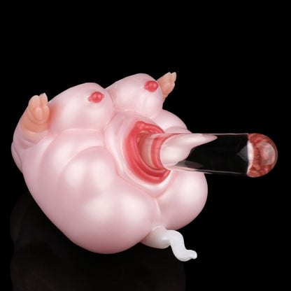 Pink Silicone Penis Massaging Fantasy Animal Pocket Pussy - Realistic Sex Doll Blowjob Toy