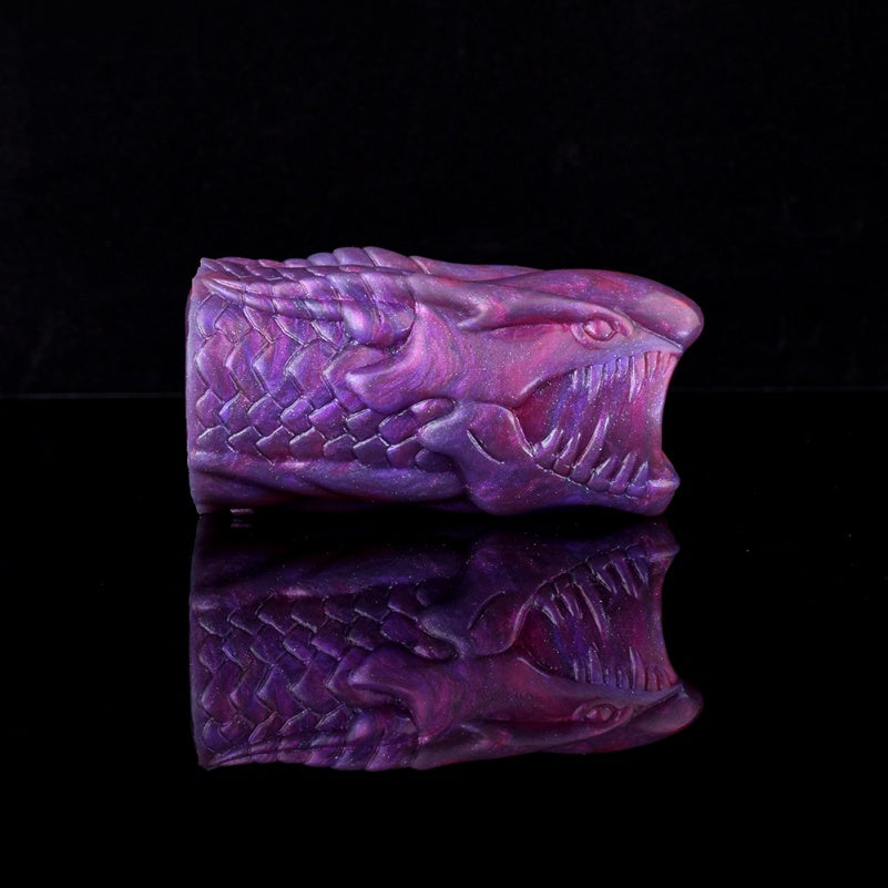 Biomorphic Dragon-Maw Purple Silicone Penis Sleeve – Precision Fit Male Sex Toys to Delay Climax