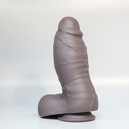 Gray Silicone Realistic Monster Dildo Plug with Suction Cup – G-Spot Stimulation Toy for Women