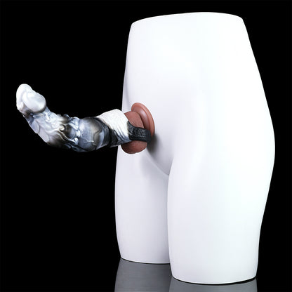 Dragon Scale Silicone Vibrating Cock Sleeve – Fantasy Penis Extender Sleeve for Stronger, Longer Performance