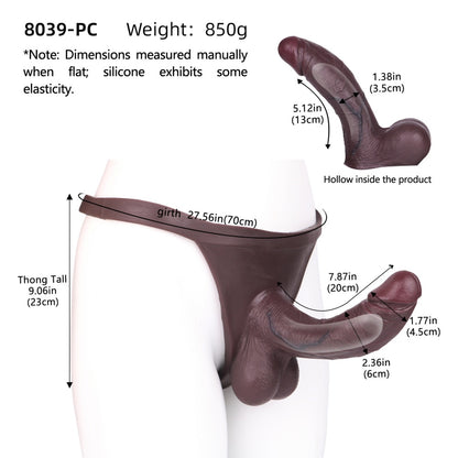 Black Silicone Realistic Sheath Underwear – Penis Enlargement and Enhancement Tool for Men