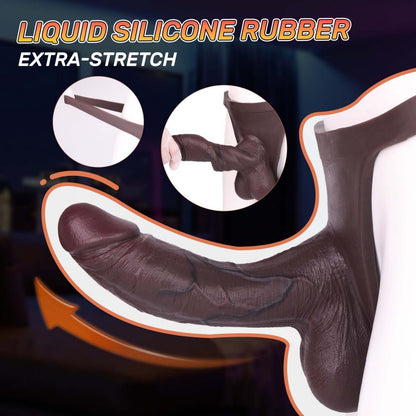Black Silicone Realistic Sheath Underwear – Penis Enlargement and Enhancement Tool for Men