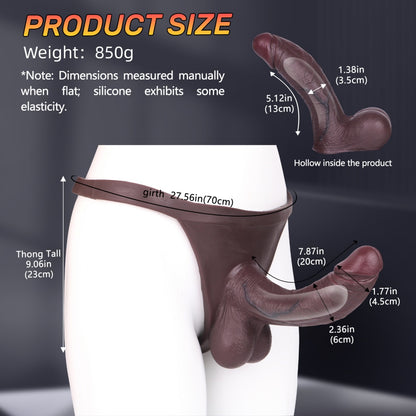 Black Silicone Realistic Sheath Underwear – Penis Enlargement and Enhancement Tool for Men