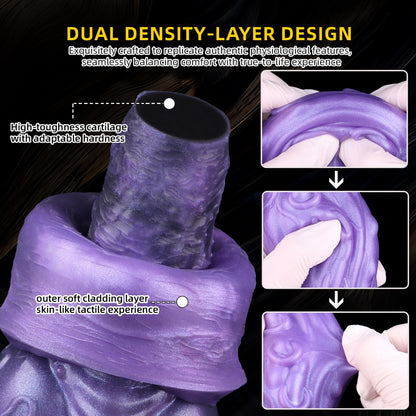 Fantasy Dog Knot Dildo – Dual-Layer Silicone Creature Cock for Intense Vaginal Expansion & Female Masturbation