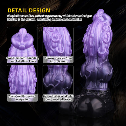 Fantasy Dog Knot Dildo – Dual-Layer Silicone Creature Cock for Intense Vaginal Expansion & Female Masturbation