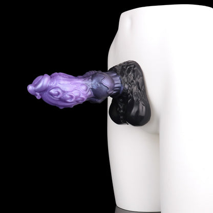 Fantasy Dog Knot Dildo – Dual-Layer Silicone Creature Cock for Intense Vaginal Expansion & Female Masturbation