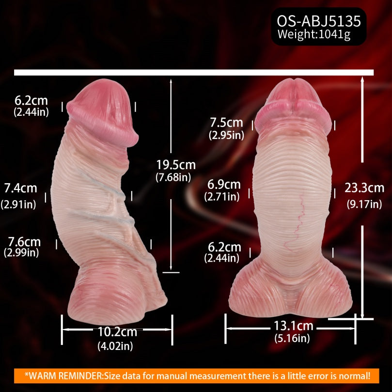 Gros gode réaliste – Gode double densité en silicone avec texture de peau réaliste