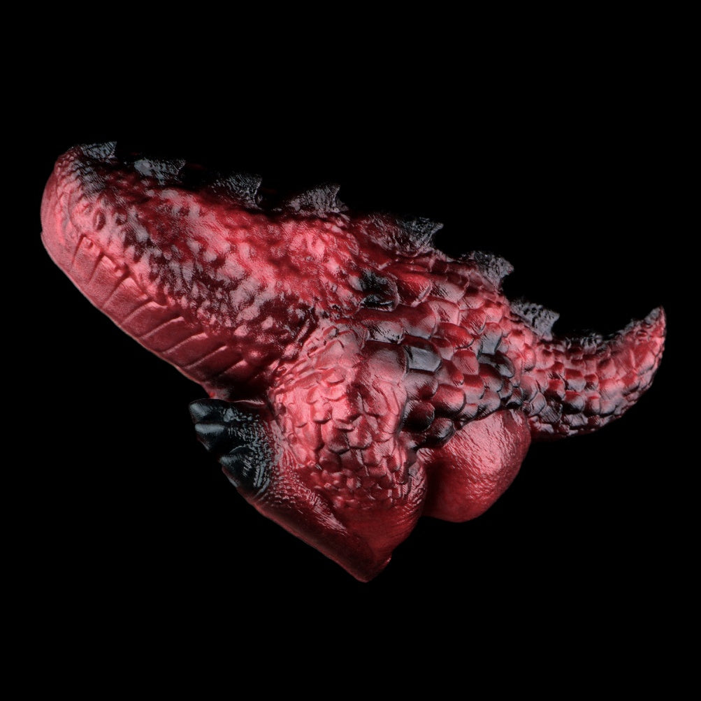 Chatte de poche en silicone Dragon Alien Rouge Sang-Torse de poupée sexuelle fantastique à double canal pour un orgasme extrême