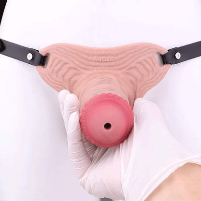 Flesh-Like Silicone Wearable Pink Chastity Cage – With Testicle Locking Ring for Erection Restriction