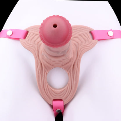 Flesh-Like Silicone Wearable Pink Chastity Cage – With Testicle Locking Ring for Erection Restriction