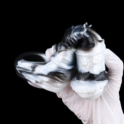 Fantasy Horse Vibrating Cock Sleeve – Platinum Silicone Penis Sleeve with Remote Control