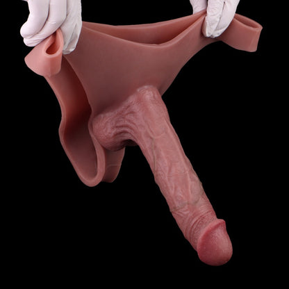 Manchon pénien réaliste en silicone, effet chair, fantaisie – Anneau pénien et agrandissement masculin de 17,8 cm