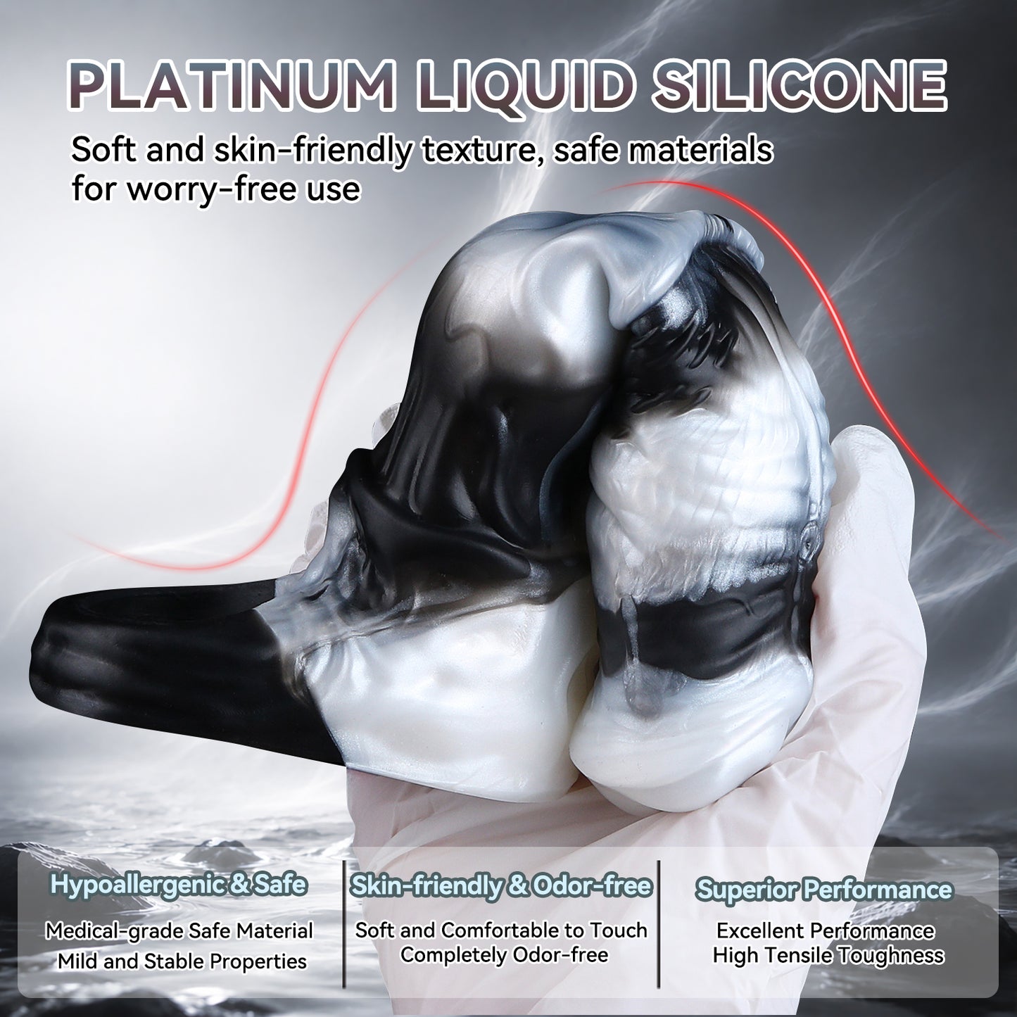 Vibrating Fantasy Cock Sleeve with Cockring – Platinum Silicone Penis Extender for Couples