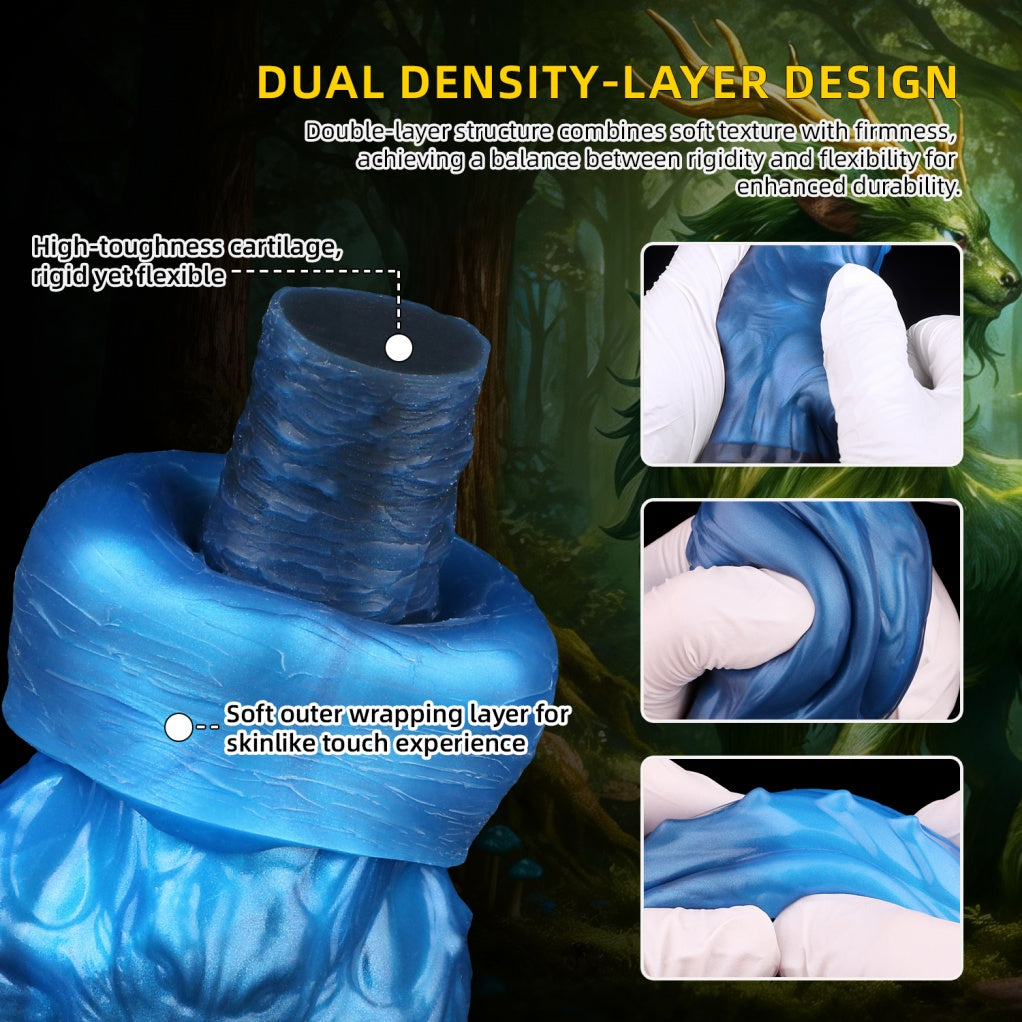 Sylva Draconis Dual-Layer Silicone Fantasy Dragon Dildo – Knotting G-Spot Massager with Suction Cup