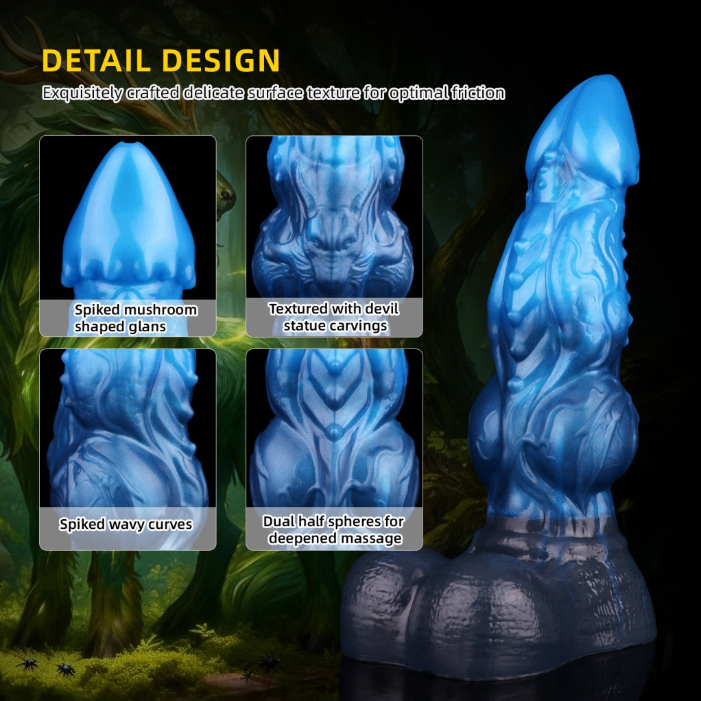 Sylva Draconis Dual-Layer Silicone Fantasy Dragon Dildo – Knotting G-Spot Massager with Suction Cup