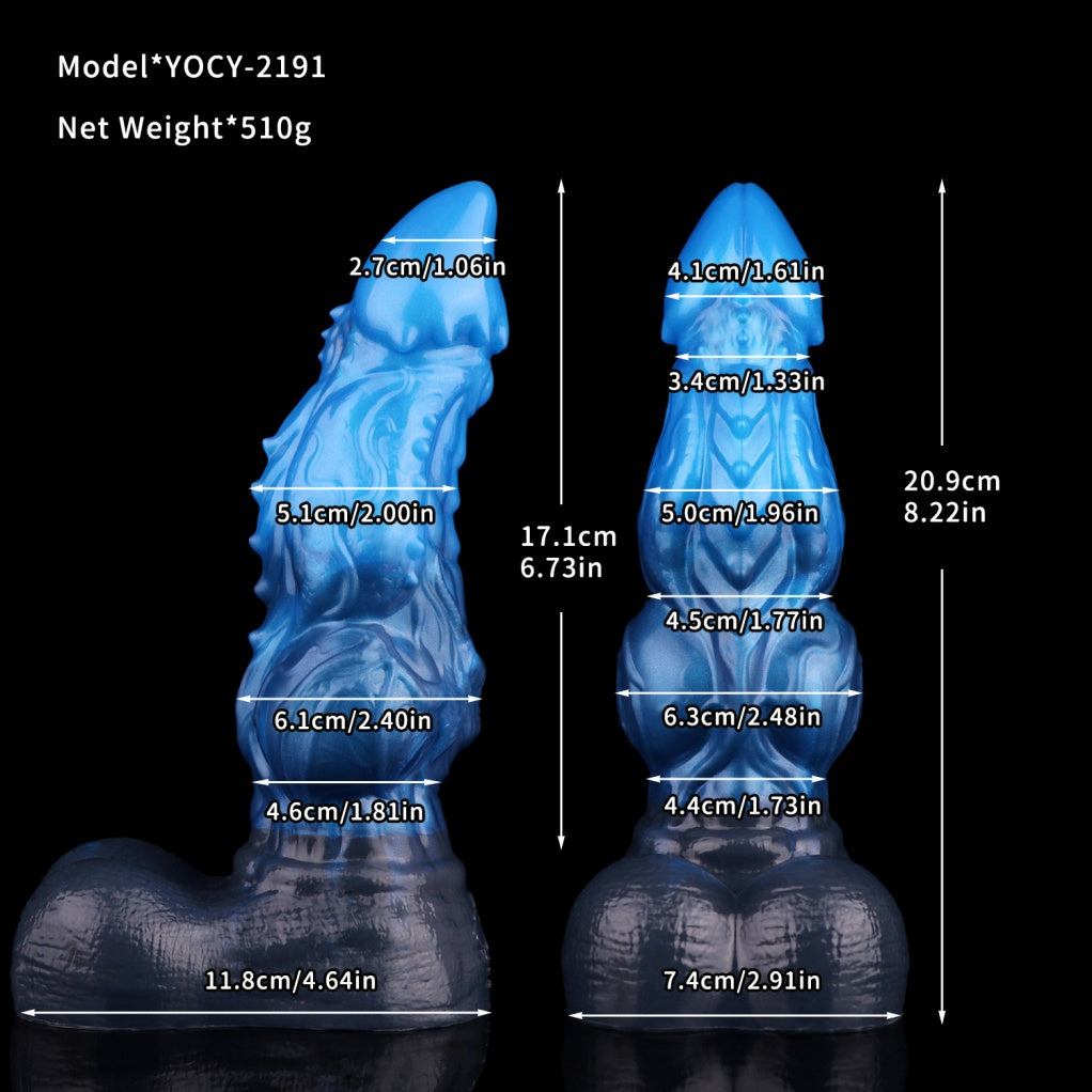 Sylva Draconis Dual-Layer Silicone Fantasy Dragon Dildo – Knotting G-Spot Massager with Suction Cup