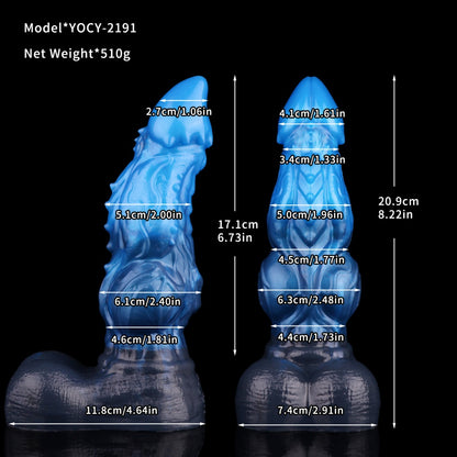 Sylva Draconis Dual-Layer Silicone Fantasy Dragon Dildo – Knotting G-Spot Massager with Suction Cup