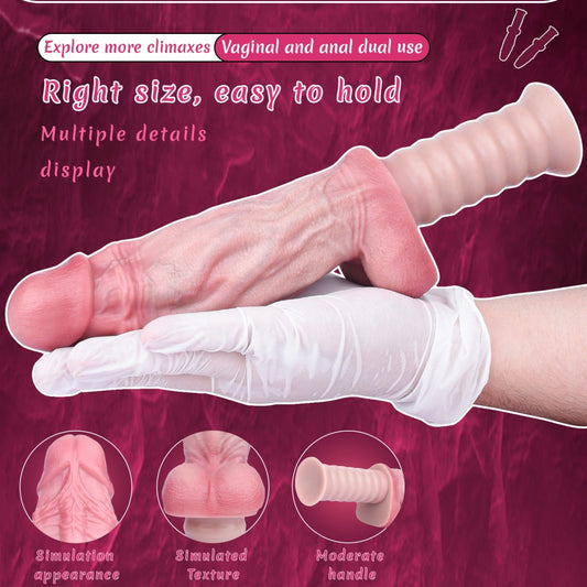 7.2-Inch Realistic Silicone Dildo – Dual-Layer Flesh Craft for Orgasmic Massage
