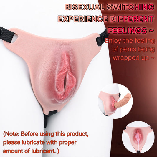 Fantasy Femboy Wearable Vagina Pants – Flesh-Like Realistic Silicone BDSM Sex Toy