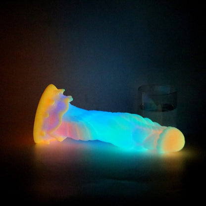 Fantasy Glowing Silicone Drakes Dick Saugnapf-Buttplug - Ideale Erweiterung für die anale und vaginale Masturbation bei Frauen