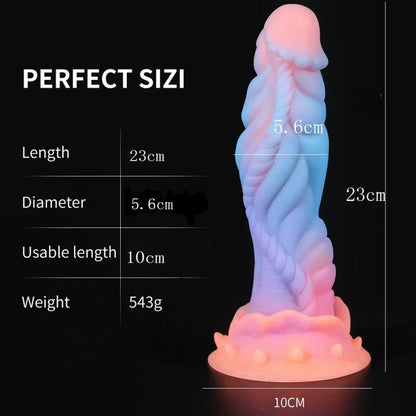 Fantasy Glowing Silicone Drakes Dick Saugnapf-Buttplug - Ideale Erweiterung für die anale und vaginale Masturbation bei Frauen