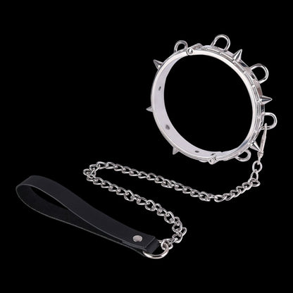 Fessel-Set aus Edelstahl mit Traktionshalsband – BDSM-Kontroll-Sexspielzeug für erotische Spiele für Paare