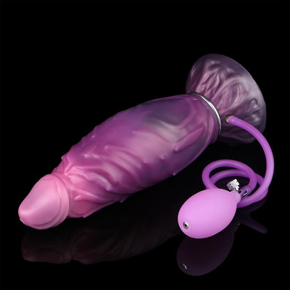 Purple Inflatable Silicone Fantasy Drakes Dick - Insertable Vaginal Expansion Pleasure Toys